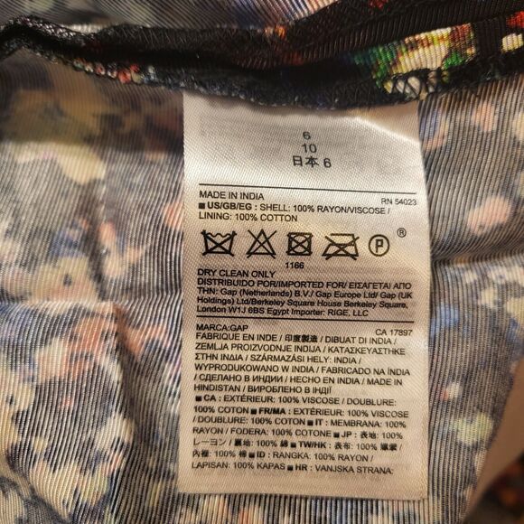 Gap Confetti Flare Dress Black Multicolor Fit And Flare Womens 6 - Picture 14 of 15